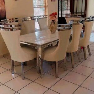 KCW FURN- 8 Seater Stainless Dining Room Suite