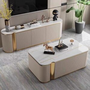 KCW FURN-Luxury Modern TV Stand and Coffee Table Set