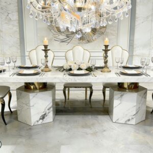 KCW FURN- Grand Majesty Marble Dining Table (220 cm) Black